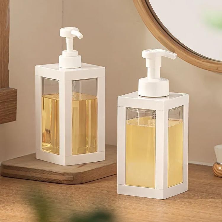 四つ葉のClover楽天市場店の送料無料 2個セット 詰め替え用 シンプル コンディショナー 2個セット 詰替 詰替用 ボトル 高級 おしゃれ ボディソープ ポンプ おしゃれ 白 泡立てボトル 容器 キッチン 詰め替え 洗面台 ディスペンサーボトル ギフト プレゼント ディスペンサー 人暮らし バスグッズ 大容量｜アングル3