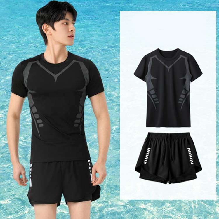 送料無料 上下セット 水陸両用 男性用 スイムパンツ ショートパンツ 水着 水着パンツ 速乾 ランニングウェア フィットネス 水着 メンズ 海水浴 プール 海 ジョギング スポーツ用 ジム用 シンプル かっこいい 短パン