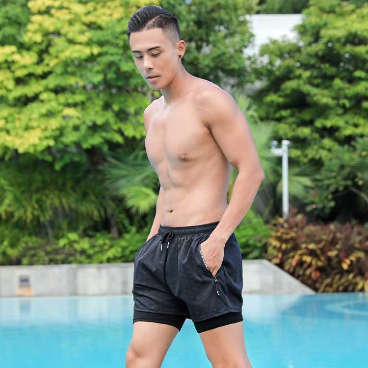 送料無料 水泳パンツ メンズ 夏 ダブルレイヤー インナー付 防透け 速乾 水着 ストレッチ 通気性 快適 柔らかい 伸縮性 ウエスト調整 水陸両用 吸水速乾 スポーツ 海 プール ビーチ ゆったり アウトドア 下着 軽量 大きいサイズ おしゃれ