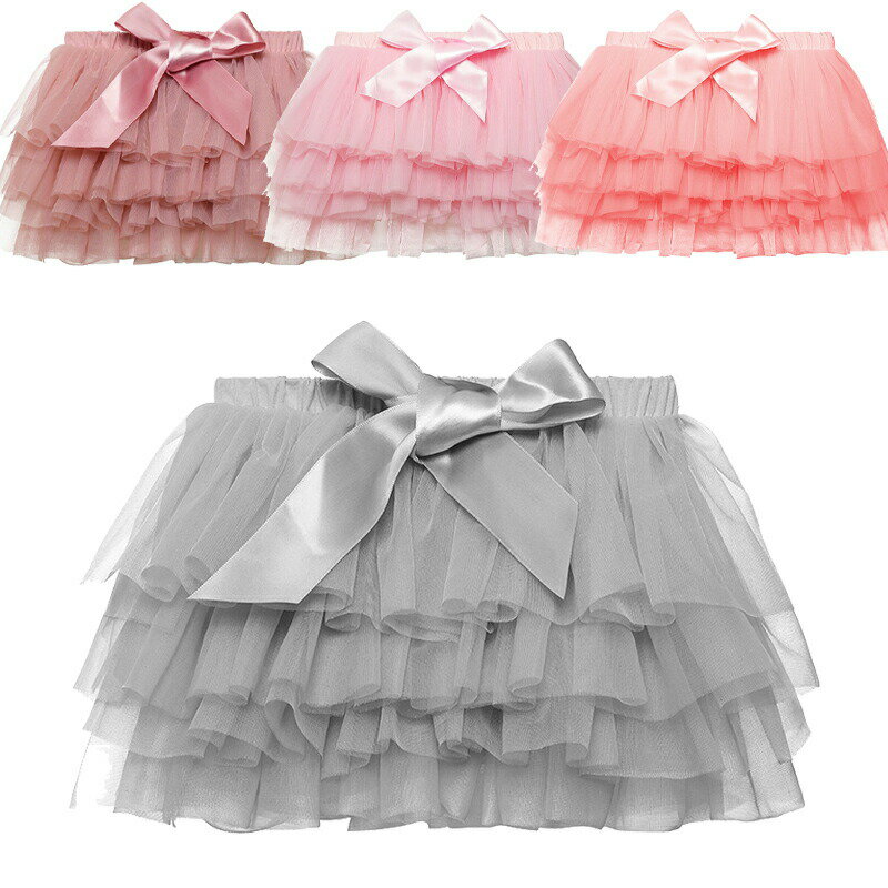 送料無料 インナーパンツ付き ベビーチュチュスカート 0-48ヶ月 tutu skirt 多重構造チュール ボリュー..