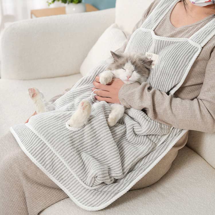 送料無料 ふわふわ 猫 猫寝袋 抱っこ用エプロン ポケット エプロン 抱っこ ペット...