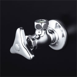 Rakuten - KVK 水栓金具【K115C】送り座付アングル形止水栓(袋ナット無)〔GA〕
