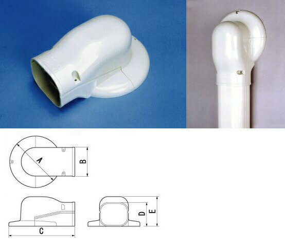 因幡電工(イナバ)【SWM-77】配管化粧カバー SWM ウォールコーナーエアコンキャップ用 壁面取り出し
