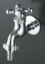 KVK 水栓金具【K4CJ】カップリング付横水栓 レトロピアンハンドル〔GA〕