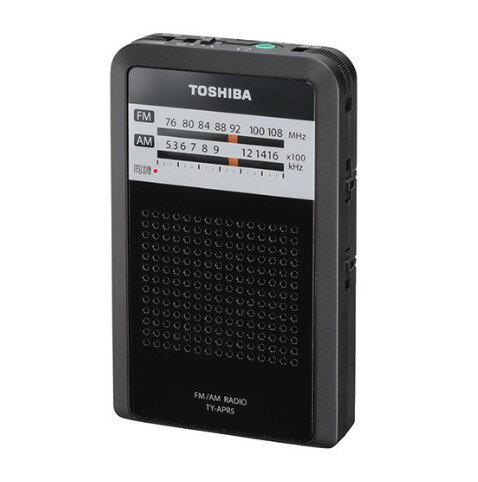 ω東芝 オーディオ【TY-APR5(K)】ブラック LEDライト付きポケットラジオ ステレオイヤホン付属 乾電池別売