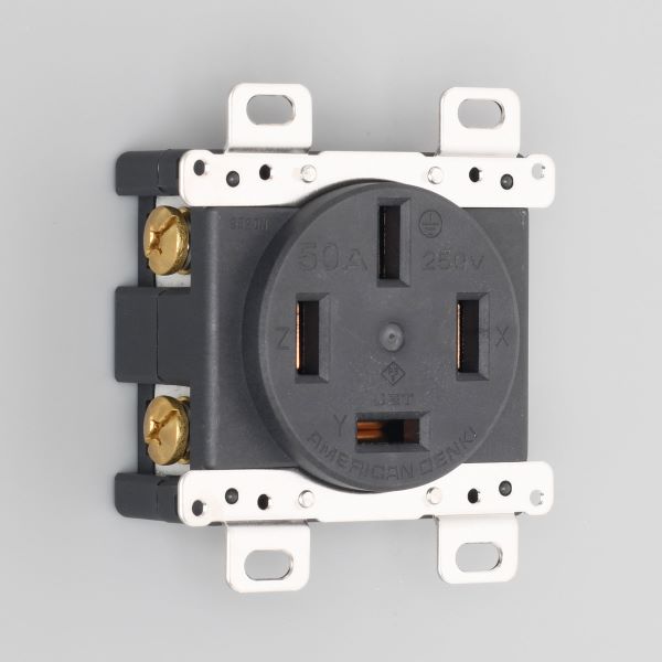 Яアメリカン電機 【9520N】黒色 埋込コンセント 平刃形 50A 接地形3P 250V