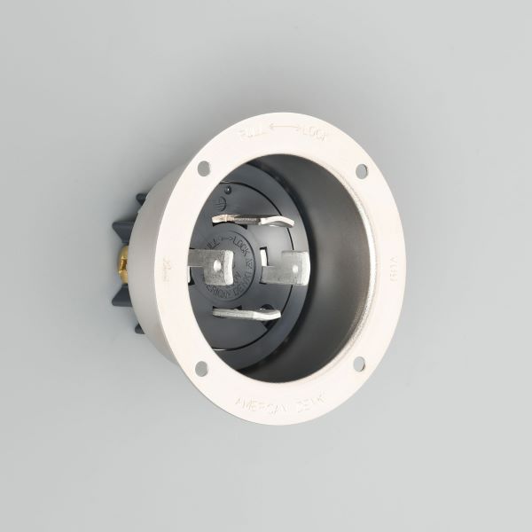 Яアメリカン電機 【4625】銀色 フランジインレット メタルケース 引掛形 60A 接地形3P 250V