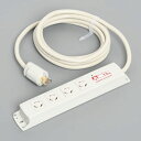 ###Яアメリカン電機 【KC1010NF】白色 マルチユースOAタップ 引掛形4ヶ口 コード3m 引掛形プラグ 125V ノイズフィルター/耐雷サージ機能付 ...
