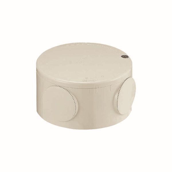 未来工業 【PVM-0YM】ミルキーホワイト 露出用丸形ボックス (ブランクタイプ) G1(28)用 1〜4方出兼用型