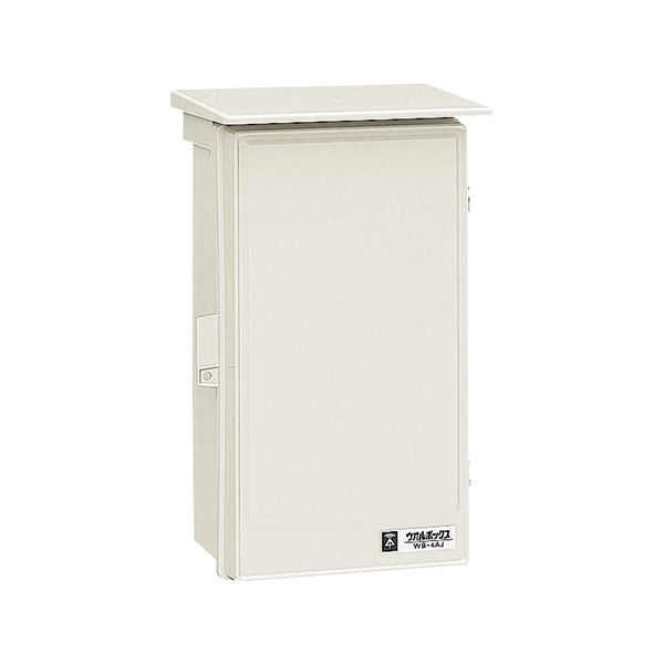 未来工業 【WB-4AM】ミルキーホワイト ウオルボックス (プラスチック製防雨ボックス) 屋根付(タテ型) Aタイプ 430×265×195 木板ベース付