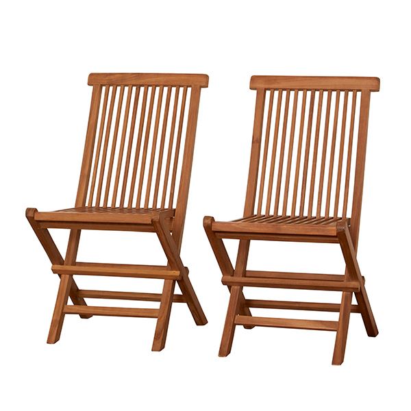 ●⊥クロシオ 【55101】(4954877551010) チークチェア2脚組 折りたたみ式 完成品