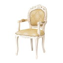 ●⊥クロシオ 【92175】(4954877921752) ホワイト フランシスカ チェアー肘付 完成品