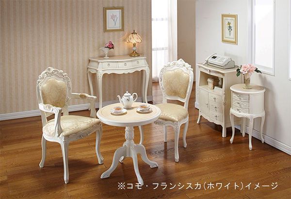 ●⊥クロシオ 【92168】(4954877921684) ホワイト コモ テーブル 完成品 [2]