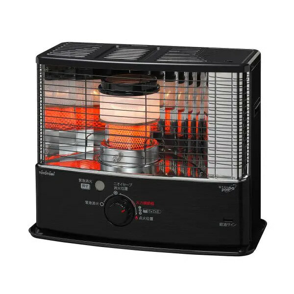 ●トヨトミ 暖房機器【HRC-W3624(B)】ブラック ポータブル石油ストーブ ダブルクリーン (ワイドタイプ) タンク4.0L 乾電池別売〔▽〕