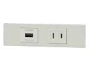 ###β神保電器 配線器具【KAG-2602PW】ピュアホワイト NKシリーズ 家具・機器用 USBコンセント+コンセントセット 受注生産