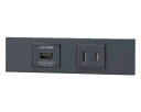 ###β神保電器 配線器具【KAG-2616SB】ソフトブラック NKシリーズ 家具・機器用 USBコンセント+扉付コンセントセット 受注生産