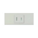 ###β神保電器 配線器具【KAG-1706PW】ピュアホワイト NKシリーズ 家具・機器用 扉付コンセントセット (シボ加工品) 受注生産