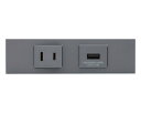 ###β神保電器 配線器具【KAG-2728SG】ソリッドグレー NKシリーズ 家具・機器用 コンセント+USBコンセントセット (シボ加工品) 受注生産