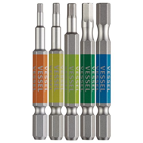 ∀ベッセル/VESSEL 【GS5P-31】片頭ヘックス 剛彩ビット 5本組(アソート) (4907587336798)