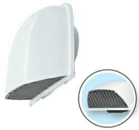 MELAT/メルコエアテック 換気部材【AT-100FWSK5-W】深形フード (ワイド水切タイプ) 縦ギャラリ・網 防火ダンパー付〔HF〕