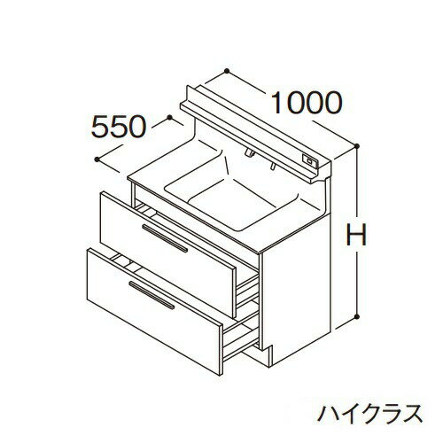 ###TOTO 【LDSFB100BCRDS1】洗面化粧台 ハイクラス オクターブ 2段引き出し 右側回避 カウンター高さ800mm 間口1000mm 寒冷地 受注約1週〔GA〕