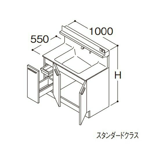 在庫状況：受注生産品(納期約1週間) ※こちらの商品はメーカー直送品となります。※こちらの商品は代引きでのお取り扱いはできません。ご入金確認後のお手配です。 ●画像は代表型番のイメージになります。型番通りの手配になりますので（色・形等）確認の上ご注文下さい。 水栓タイプ：F1 扉：スタンダード ドア枠回避：左側回避 扉カラー：ホワイト ※高さ850mmのみ台輪仕様となります。 ●洗面ボウル一体カウンター 実容量：12L 人工大理石製（不飽和ポリエステル系樹脂）カラー：ホワイト ●止水栓 ※止水栓は付属していませんので、別売品をご購入ください。 ●排水栓 ヘアキャッチャー付き ワンプッシュ排水栓 ●排水トラップ 水抜き付ハード管 防臭栓付き 床排水用 ※壁排水の場合は、別途、壁排水管LO95をお手配ください。 ●キャビネット 底板点検口付き ※形状などの詳細はメーカーの商品図面等をご確認ください。LDSFA100CJLDS1A