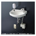 ###TOTO セット品番【L30DM+TLE28SS1A】壁掛手洗器 平付 台付自動水栓(単水栓・AC100V) アクアオート 水石けん入れ 床排水金具(Sト...
