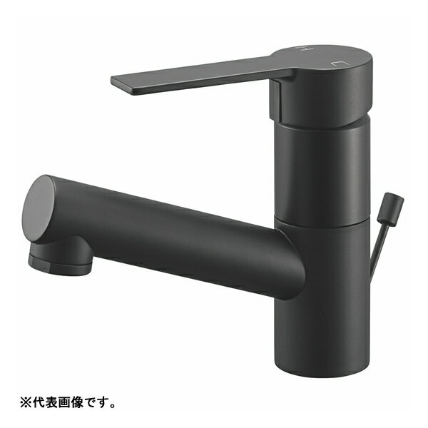 三栄水栓/SANEI 水栓金具【K475EPJV-1-MDP】シングルワンホール洗面混合栓 マットブラック ポップアップあり column 受注生産〔FA〕