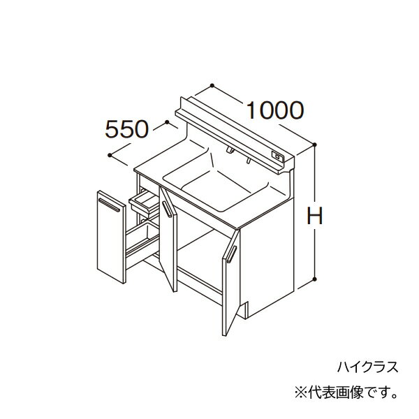 ###TOTO 【LDSFB100AJGCN2】洗面化粧台 ハイクラス オクターブ 片引き出し 回避なし カウンター高さ750 間口1000 一般地 受注約1週〔GA〕