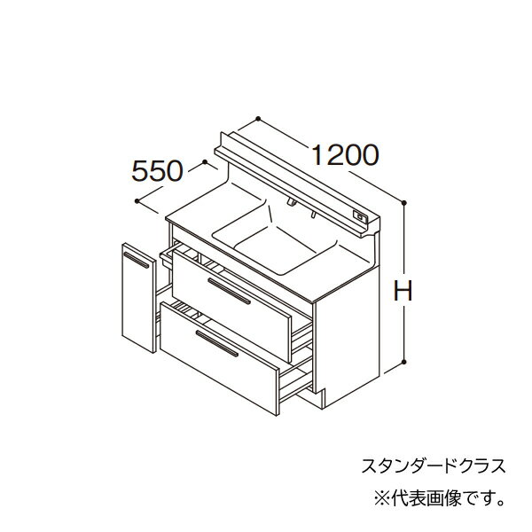 ###TOTO 【LDSFB120BDLAN2A】洗面化粧台 スタンダード オクターブ 3Wayキャビネット 左側回避 カウンター高さ800 間口1200 一般地 受注生産〔GA〕