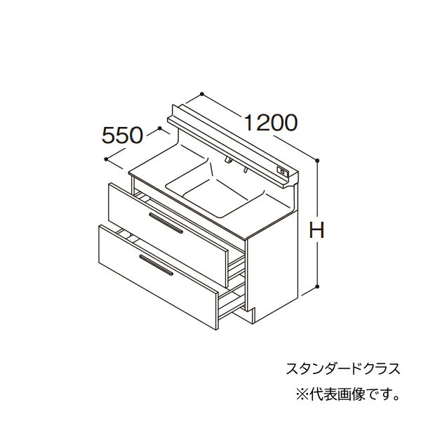 ###TOTO 【LDSFB120CCRAS2A】洗面化粧台 スタンダード オクターブ 2段引き出し 右側回避 カウンター高さ850 間口1200 寒冷地 受注約1週〔GA〕