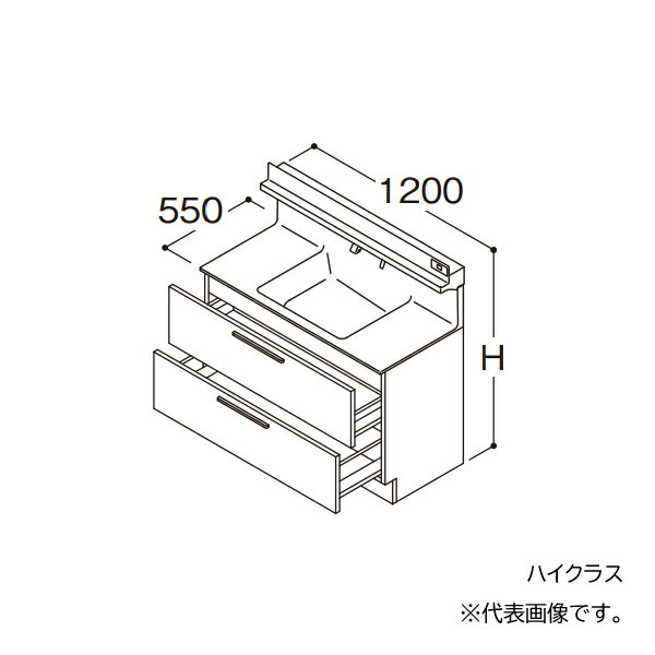 ###TOTO 【LDSFB120BCJAS2】洗面化粧台 ハイクラス オクターブ 2段引き出し 回避なし+体重計収納あり カウンター高さ800 間口1200 寒冷地 受注約1週〔GA〕