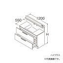 ###TOTO 【LDSFB120BCGAN2】洗面化粧台 ハイクラス オクターブ 2段引き出し 回避なし カウンター高さ800 間口1200 一般地 受注約1週〔GA〕