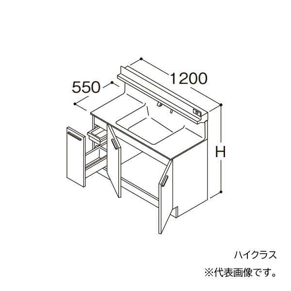 在庫状況：受注生産品(納期約1週間) ※こちらの商品はメーカー直送品となります。※こちらの商品は代引きでのお取り扱いはできません。ご入金確認後のお手配です。 ●画像は代表型番のイメージになります。型番通りの手配になりますので（色・形等）確認の上ご注文下さい。 扉カラー：ハイクラス 水栓金具：F2 お掃除ラクラク水栓（きれい除菌水） ドア枠回避：左側回避 ●洗面ボウル一体カウンター 実容量：12L 人工大理石製（不飽和ポリエステル系樹脂） カラー：ホワイト ●止水栓 ※止水栓は付属していませんので、別売品をご購入ください。 ●排水栓 ヘアキャッチャー付き ワンプッシュ排水栓 ●排水トラップ 水抜き付ハード管 防臭栓付き 床排水用 ※壁排水の場合は、別途、壁排水管LO95をお手配ください。 ●キャビネット 底板点検口付き（旧品番 LDSFB120AJLCS1）