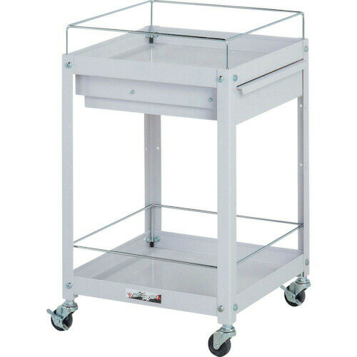 ●u.ヤマキン/山金工業【WCLFC-2-P】コンビニワゴン ゴムキャスター コボレ止め付 キャビネット付 2段 W..