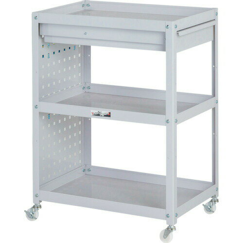 ●u.ヤマキン/山金工業【WCPCN-3-P】コンビニワゴン ナイロンキャスター パンチングパネル付 キャビネッ..