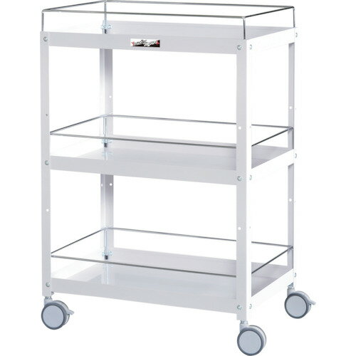 ####u.ヤマキン/山金工業【WCFS-3-P】コンビニワゴン 双輪キャスター コボレ止め付 3段 W600mm×D400mm 組立式