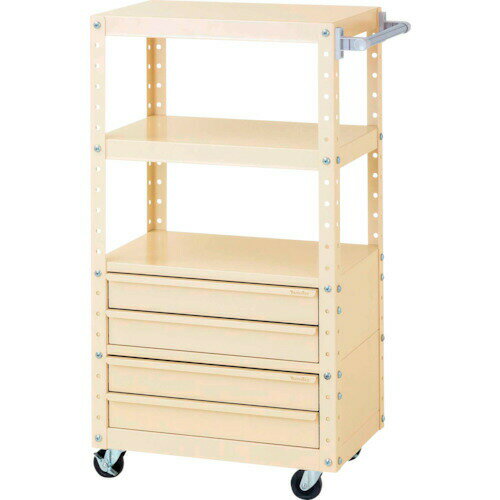 ●u.ヤマキン/山金工業【W6CUH-BS2-IV】スペシャルワゴン 移動式 W600×D400×H1200 アイボリー 組立式