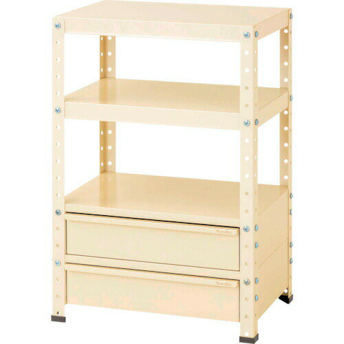 ●u.ヤマキン/山金工業【W6-BM2-IV】スペシャルワゴン 固定式 W600×D400×H900 アイボリー 組立式