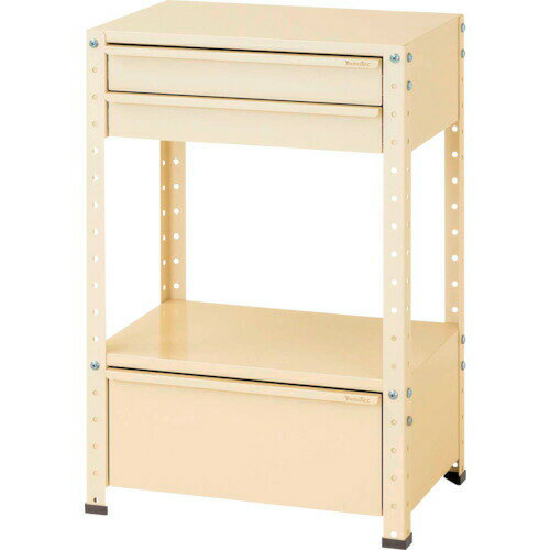 ●u.ヤマキン/山金工業【W6-SBD-IV】スペシャルワゴン 固定式 W600×D400×H900 アイボリー 組立式