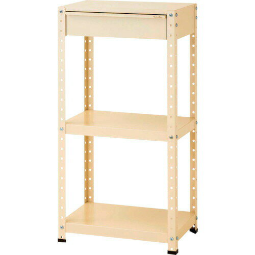 ●u.ヤマキン/山金工業【W6H-M-IV】スペシャルワゴン 固定式 W600×D400 H1200 アイボリー 組立式