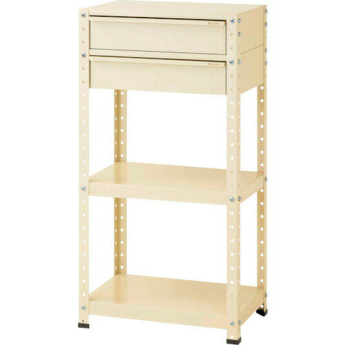 ●u.ヤマキン/山金工業【W6H-M2-IV】スペシャルワゴン 固定式 W600×D400 H1200 アイボリー 組立式