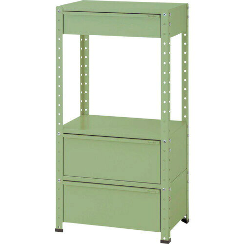 ####u.ヤマキン/山金工業【W6H-MBD2-G】スペシャルワゴン 固定式 W600×D400 H1200 グリーン 組立式