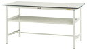 ####u.ヤマキン/山金工業【SUPH-1575F-WW】ワークテーブル 150シリーズ 固定式 中間棚 H950mm 基本形 組立式