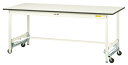 ####u.ヤマキン/山金工業【SUPU-660-WW】ワークテーブル 150シリーズ ワンタッチ移動タイプ H740mm 基本形 組立式(3)