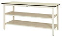 ####u.ヤマキン/山金工業【SWPH-960TTS2-II】ワークテーブル 300シリーズ 固定式 中間棚 H900mm ポリエステル天板 アイボリー 組立式(3)
