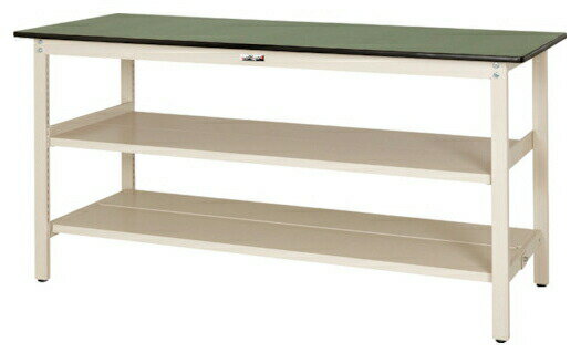 ●u.ヤマキン/山金工業【SWRH-960TTS2-GI】ワークテーブル 300シリーズ 固定式 中間棚 H900mm 塩ビシー..