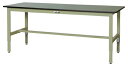 ####u.ヤマキン/山金工業【SWRA-1260-GG】ワークテーブル 300シリーズ 高さ調整タイプ H600〜H900 塩ビシート天板 グリーン 組立式(3)