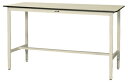 ####u.ヤマキン/山金工業【SWRAH-1275-II】ワークテーブル 300シリーズ 高さ調整タイプ H900〜H1200 塩ビシート天板 アイボリー 組立式