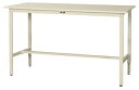 ####u.ヤマキン/山金工業【SWSAH-1275-II】ワークテーブル 300シリーズ 高さ調整タイプ H900〜H1200 スチール天板 アイボリー 組立式(3)